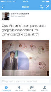 Il tweet di Canerttieri che ha scatenato le risposte di Fioroni