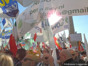 Lo striscione dell'Unione della Tuscia