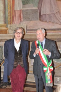 Il sindaco Michelini con Vittorio Sgarbi